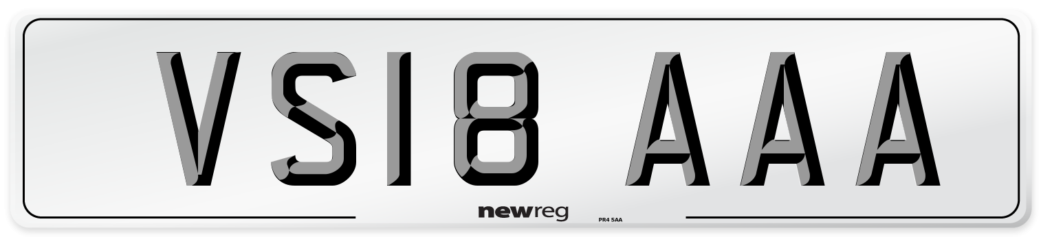 VS18 AAA Number Plate from New Reg